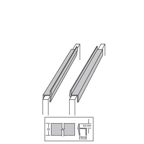 Custom Plastics Business Custom Plastics CPF 580FR 2 Hanging File Rail Drawer Sides; Black - 0.62 in. & 2 ft. CPF 580FR 2